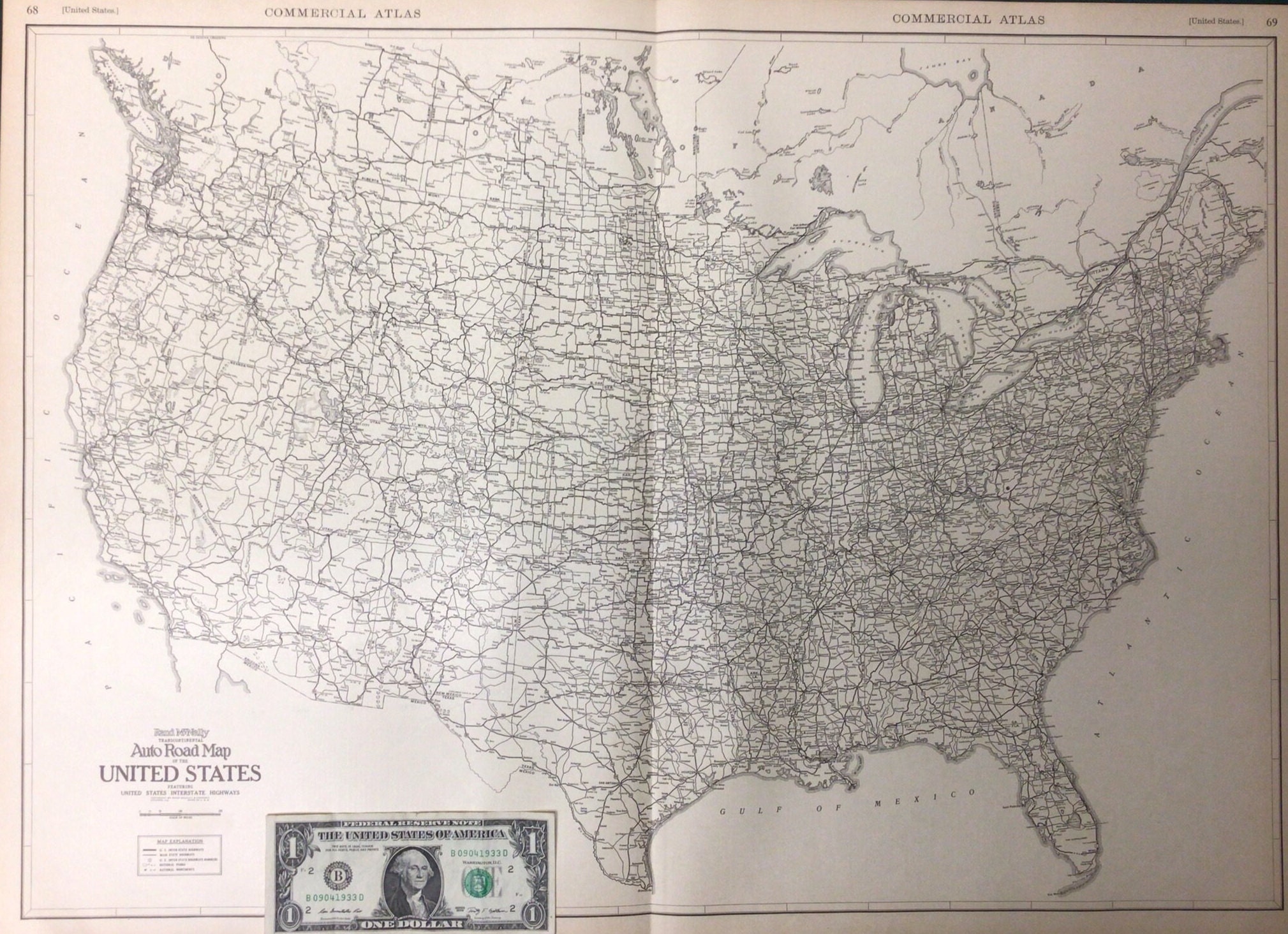 1960s American Oil Washington DC Vintage Road Map Ephemera Advertisement