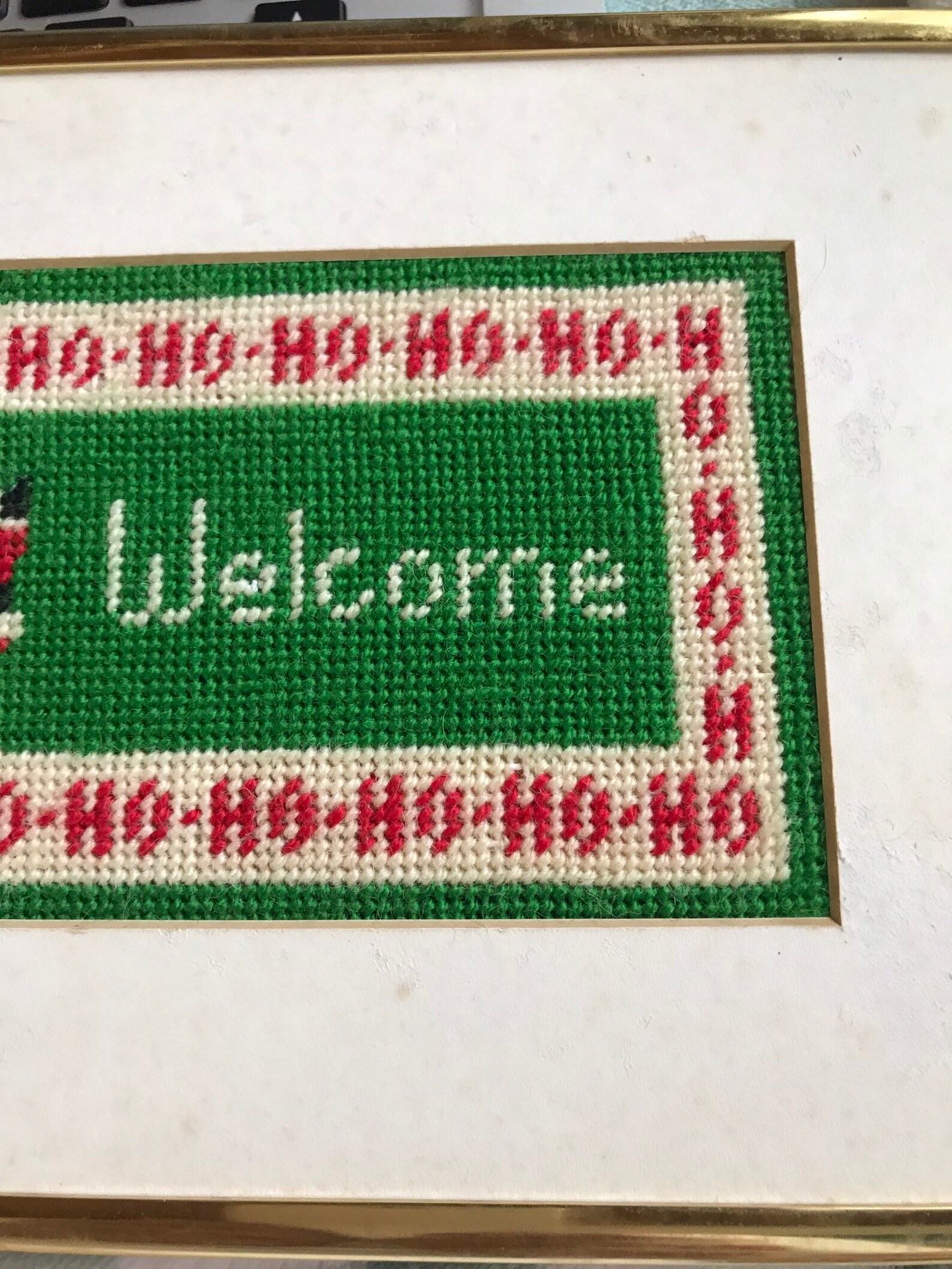 Adorable Vintage Needlepoint Sign Etsy