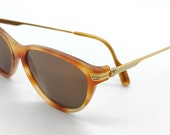 Vintage Like New 90s Cartier Jaspe Blonde Caramel Tortoise Gold Sunglasses