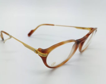 Vintage 90s New Old Stock Cartier Jasper Gold Eyeglass Frames DEMO LENSES