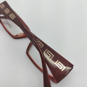 Vintage New Old Stock Versace Burgundy Gold Eyeglass Frames Mod 3105 DEMO LENSES image 5