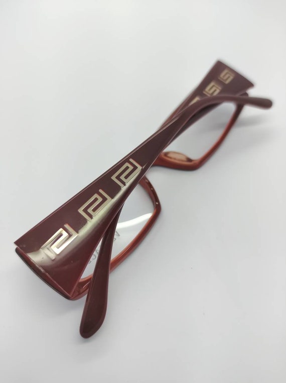 Vintage New Old Stock Versace Burgundy Gold Eyegl… - image 1