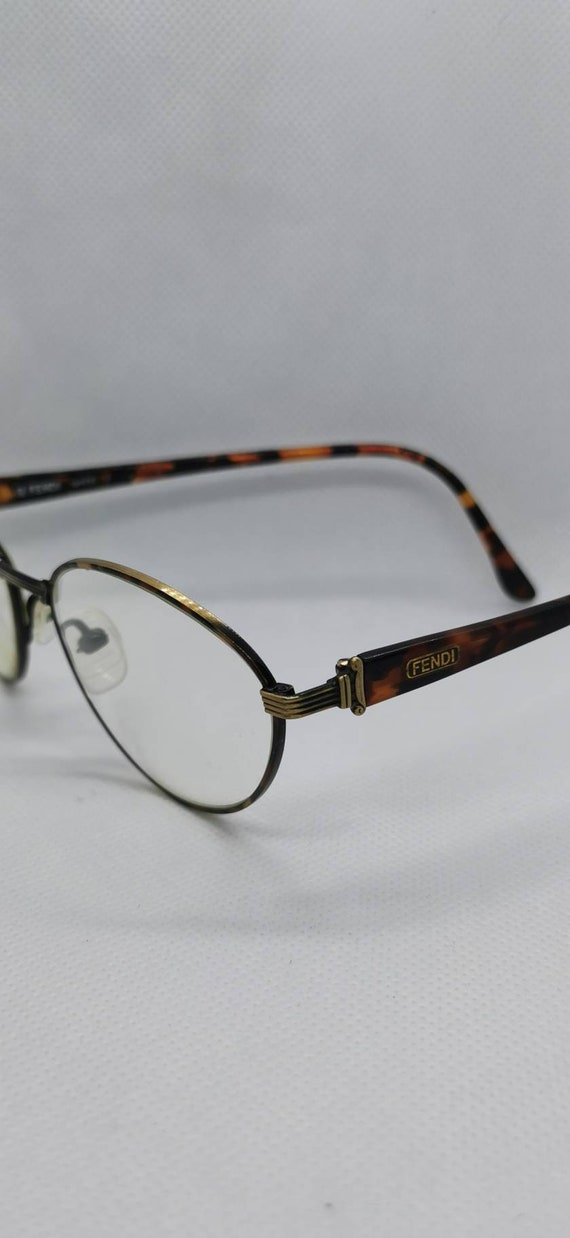 Vintage Fendi Bronze Tortoise Eyeglass Frames Mod 