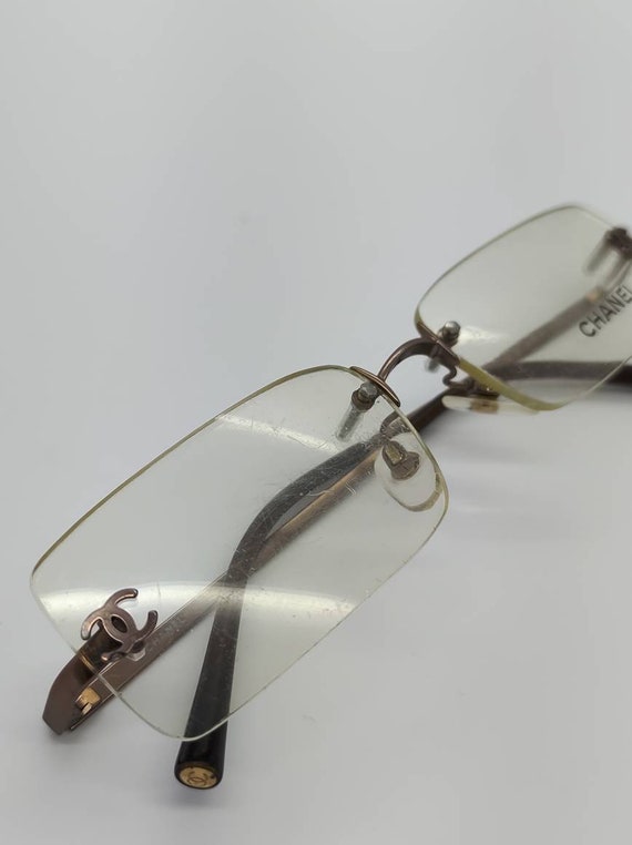 Vintage New Old Stock Chanel Bronze Rimless Eyeglass Frames Vintage New Old Stock Chanel Bronze Rimless Eyeglass Frames