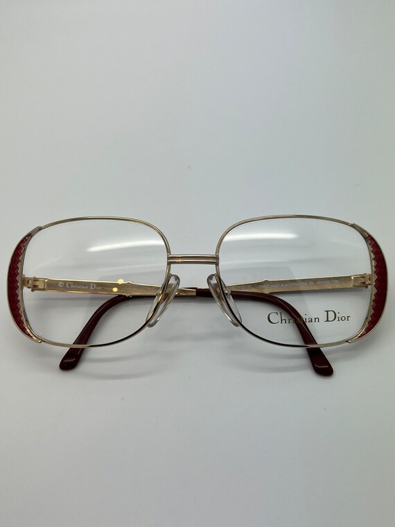 Vintage New Old Stock Christian Dior Gold Red Eye… - image 4