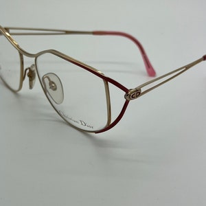 Vintage New Old Stock Christian Dior Gold Pink Eyeglass Frames Mod 2525 DEMO LENSES