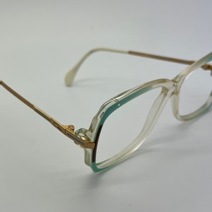 Vintage New Old Stock Cazal Clear Baby Blue Gold Eyeglass Frames Mod 177 NO LENSES