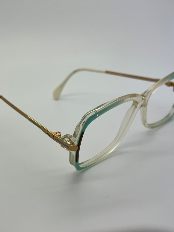 Vintage New Old Stock Cazal Clear Baby Blue Gold … - image 1