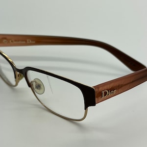 Vintage Christian Dior Brown Gold Eyeglass Frames Mod CD 3767 RX LENSES