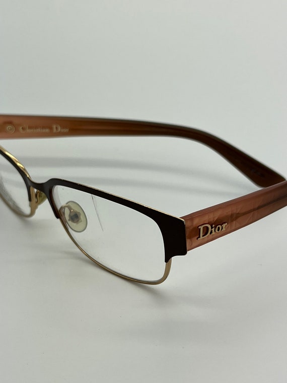 Vintage Christian Dior Brown Gold Eyeglass Frames 