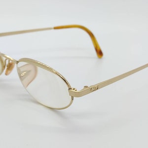 Vintage Christian Dior Gold Eyeglass Frames RX LENSES