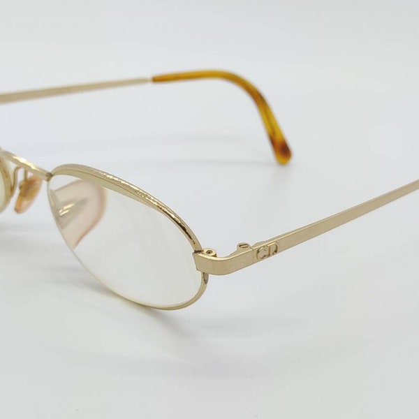 Vintage Christian Dior Gold Eyeglass Frames RX LENSES