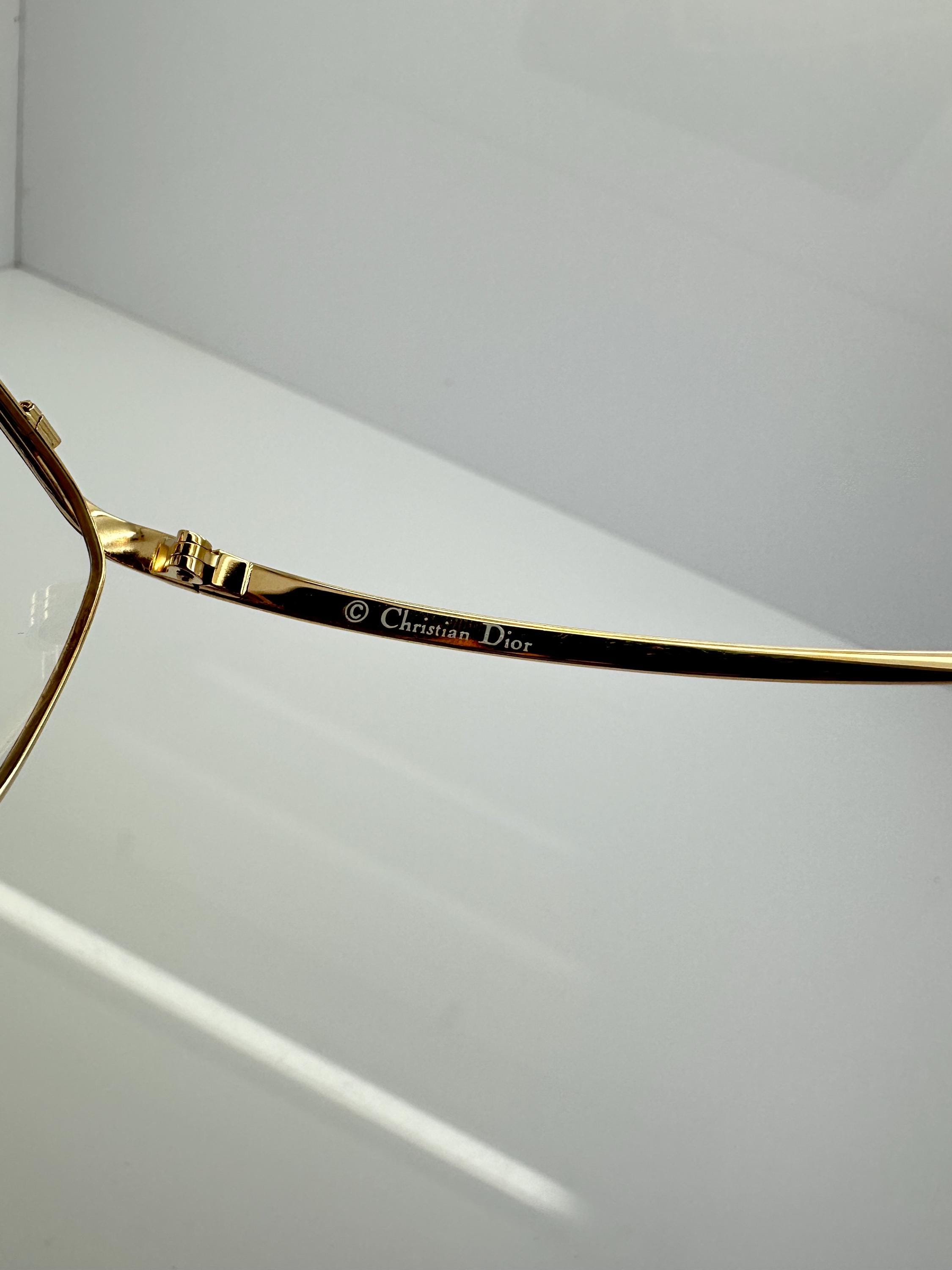 Vintage Christian Dior Gold Pink Tortoise Eyeglass Frames 