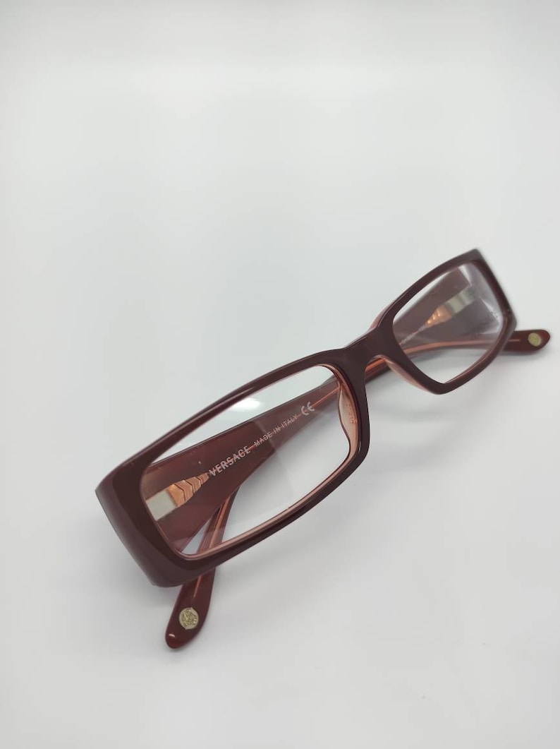 Vintage New Old Stock Versace Burgundy Gold Eyeglass Frames Mod 3105 DEMO LENSES image 6