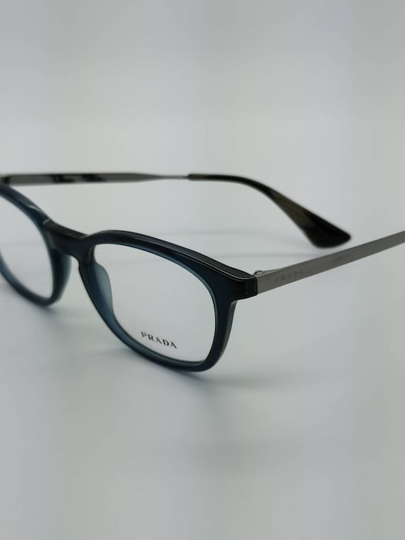 Vintage New Old Stock Prada Blue Silver Eyeglass … - image 1