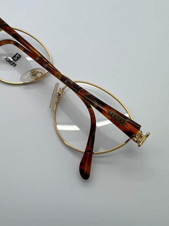 Vintage New Old Stock Fendi Gold Tortoise Eyeglas… - image 2