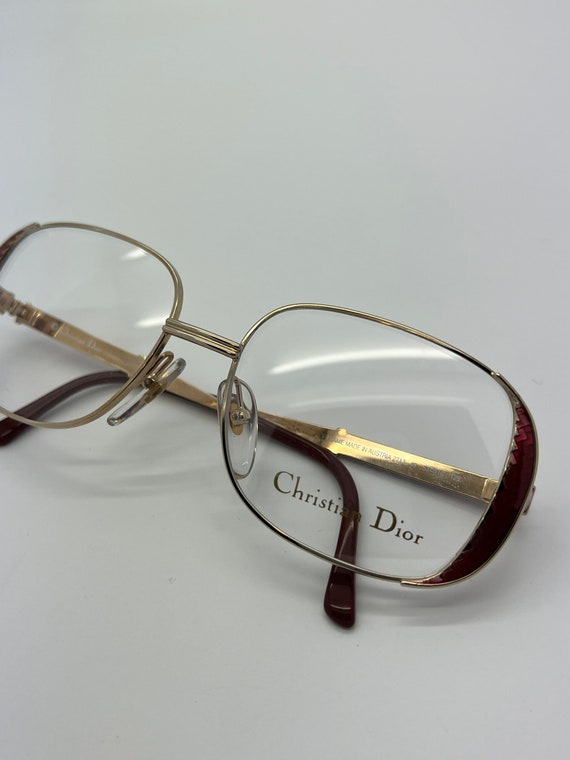 Vintage New Old Stock Christian Dior Gold Red Eye… - image 7