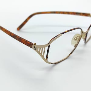 Vintage Fendi Blonde Tortoise Gold Eyeglass Frames Mod F20 NO LENSES