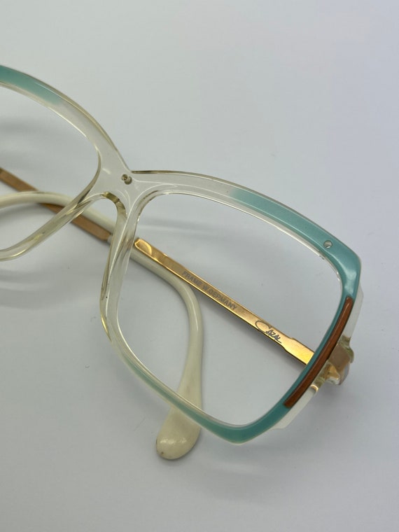 Vintage New Old Stock Cazal Clear Baby Blue Gold … - image 2