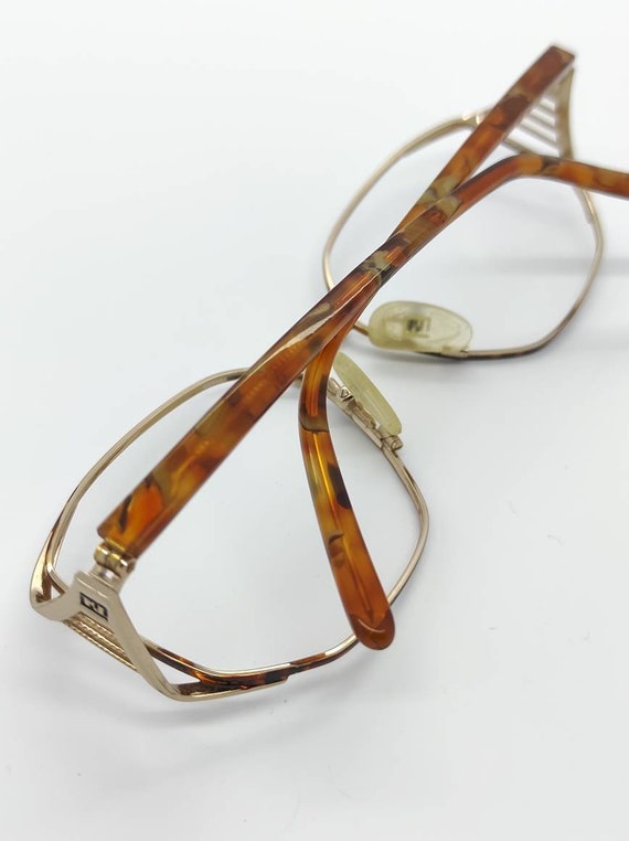 Vintage Fendi Blonde Tortoise Gold Eyeglass Frame… - image 3