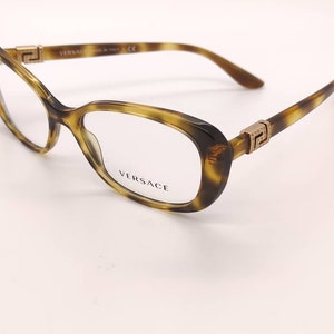 Vintage New Old Stock Versace Tortoise Gold Crystal Eyeglass Frames Mod 3234-B DEMO LENSES