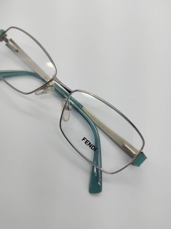 Vintage New Old Stock Fendi Silver Turquoise Eyeglass Frames 