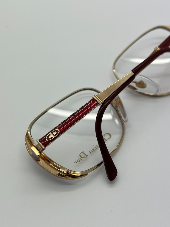 Vintage New Old Stock Christian Dior Gold Red Eye… - image 2