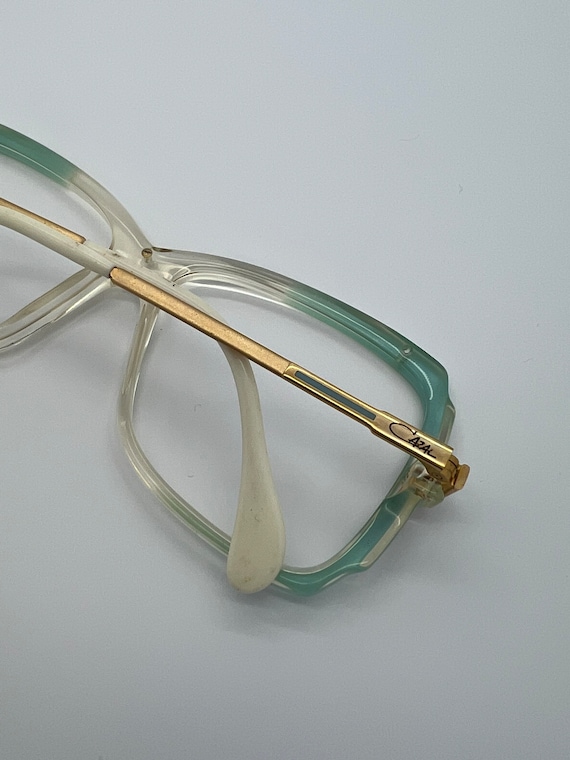 Vintage New Old Stock Cazal Clear Baby Blue Gold … - image 3