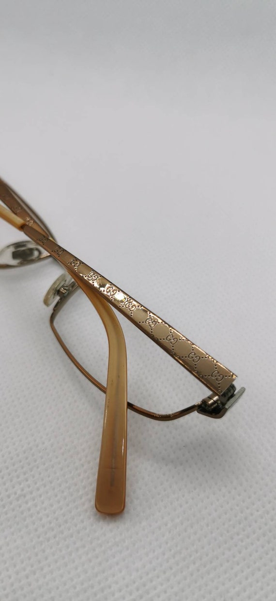 Vintage Gucci Bronze Monogram Eyeglass Frames Mod… - image 3