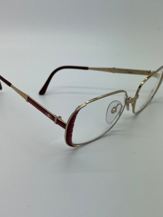 Vintage New Old Stock Christian Dior Gold Red Eye… - image 5