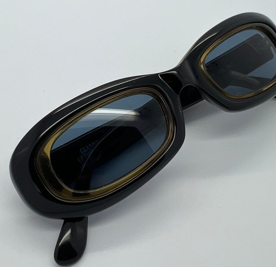 Vintage Like New Gianni Versace Black Gold Sungla… - image 2
