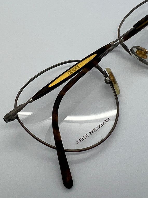 Vintage New Old Stock Gucci Tortoise Gold Eyeglas… - image 1