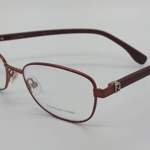 Vintage New Old Stock Fendi Burgundy Eyeglass Frames Mod FF0012 DEMO LENSES