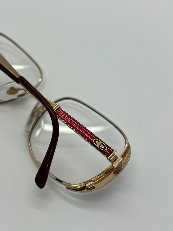 Vintage New Old Stock Christian Dior Gold Red Eye… - image 6