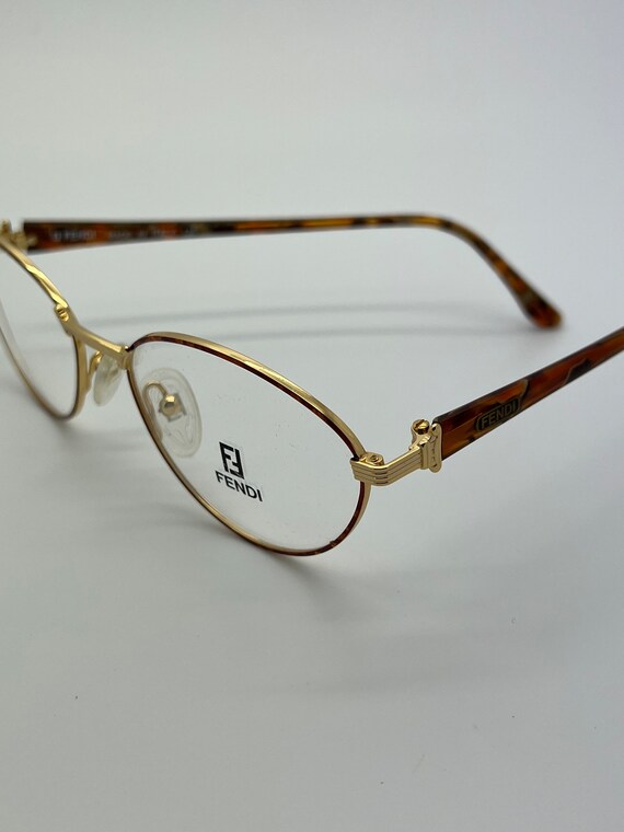 Vintage New Old Stock Fendi Gold Tortoise Eyeglas… - image 1