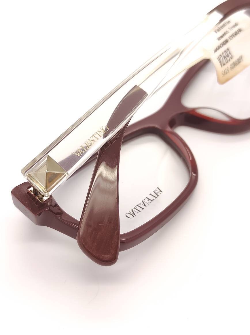 Vintage New Old Stock Valentino Clear Burgundy Eyeglass  display picture 3
