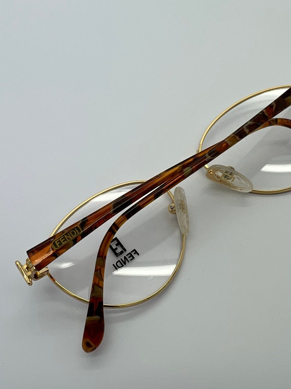 Vintage New Old Stock Fendi Gold Tortoise Eyeglas… - image 7