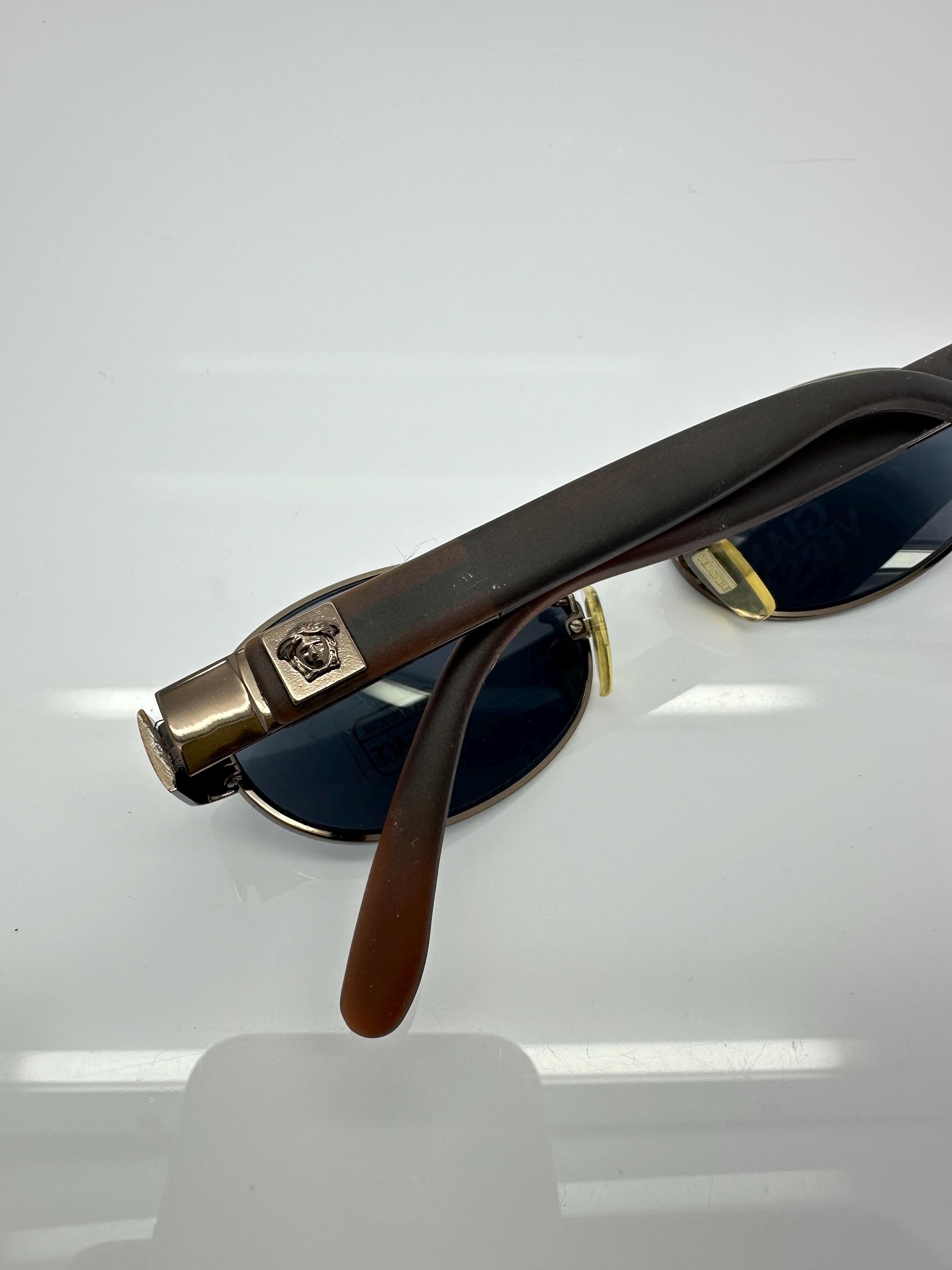 Vintage New Old Stock Gianni Versace Bronze Sunglasses Mod 