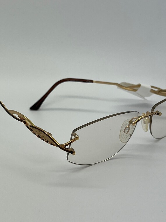 Vintage New Old Stock Cazal Rimless Gold Eyeglass 