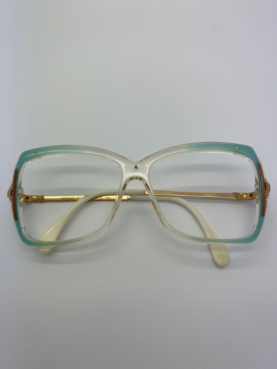 Vintage New Old Stock Cazal Clear Baby Blue Gold … - image 4