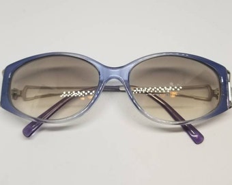 Vintage Versace Zonnebrillen Monturen Mod V79 Blauw Zilver RX LENZEN