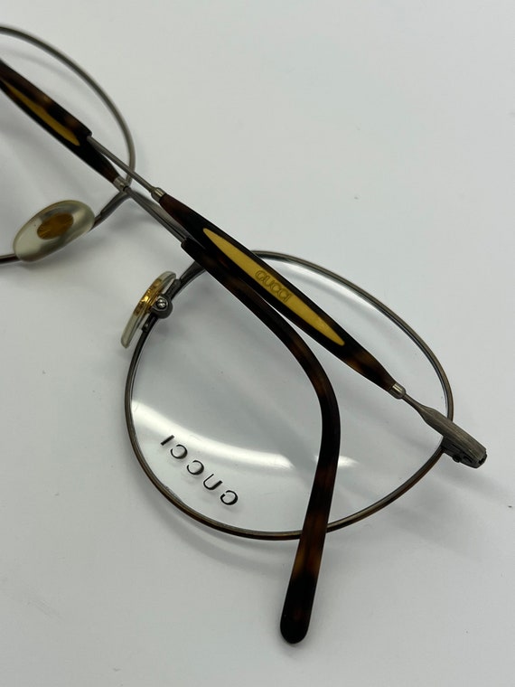 Vintage New Old Stock Gucci Tortoise Gold Eyeglas… - image 7