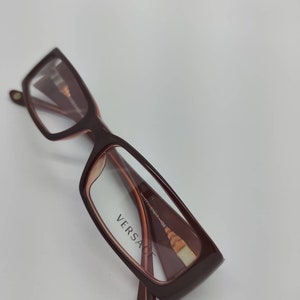 Vintage New Old Stock Versace Burgundy Gold Eyeglass Frames Mod 3105 DEMO LENSES image 7