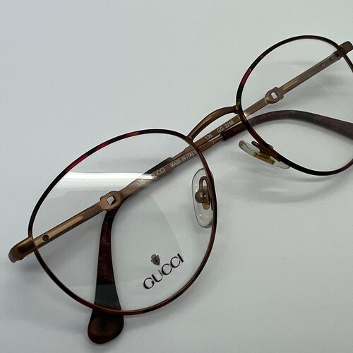 Vintage shops New Old Stock Gucci Bronze Eyeglass Frames Mod GG2296 DEMO LENSES