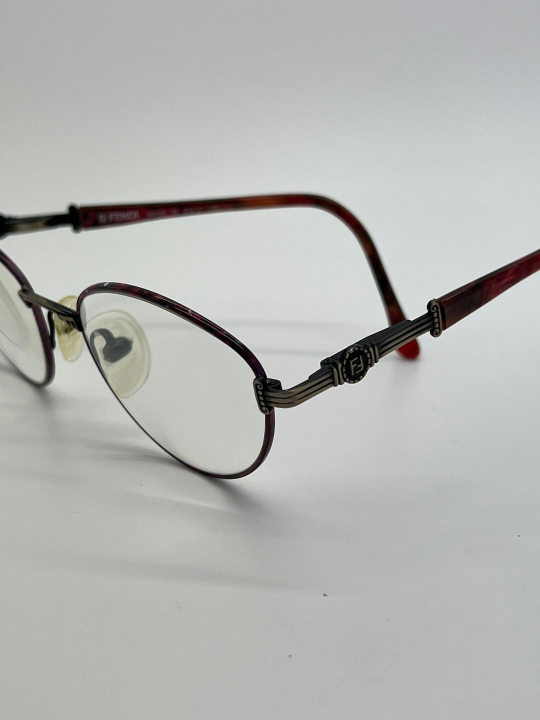 Vintage Fendi Black Rose Tortoise Eyeglass Frames Mod F29 RX  display picture 3