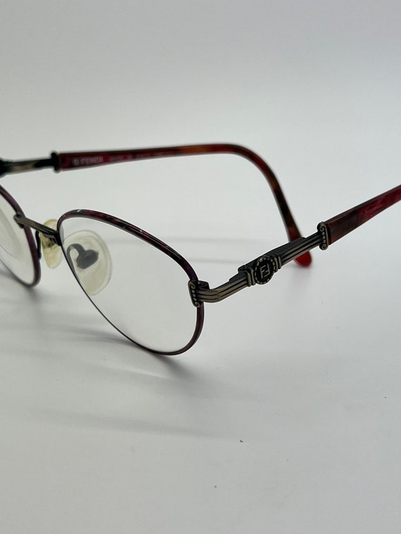 Vintage Fendi Black Rose Tortoise Eyeglass Frames 
