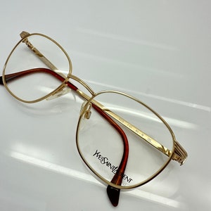 Vintage New Old Stock Yves Saint Laurent Gold Eyeglass Frames Mod 4015 Y101 DEMO LENSES