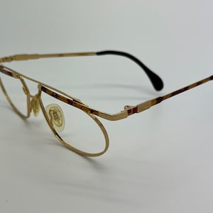 Vintage Cazal Gold Burgundy Eyeglass Frames No Lenses