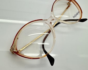 Vintage New Old Stock Yves Saint Laurent YSL Gold Eyeglass Frames Mod 5020 Y602 DEMO LENSES