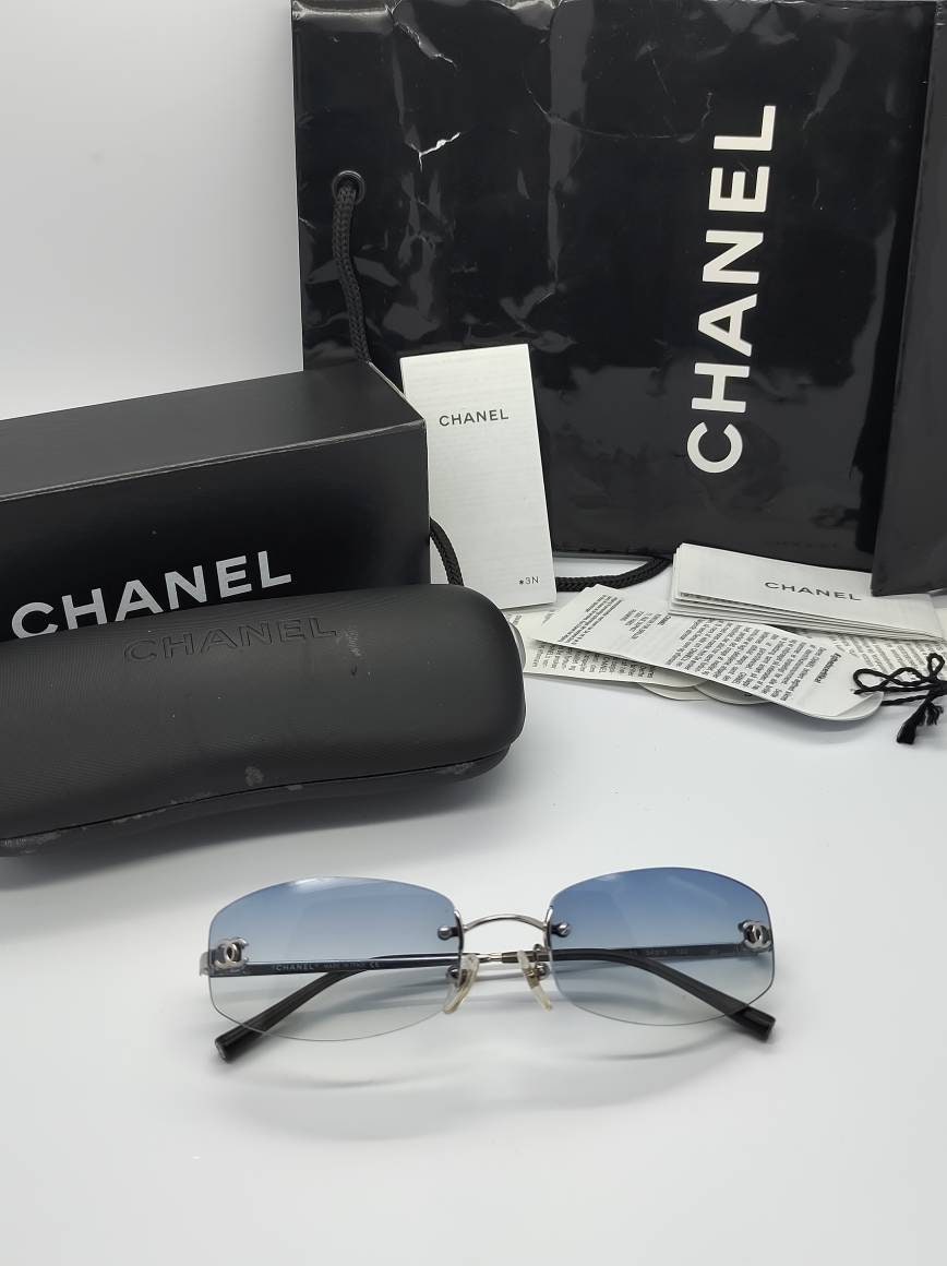 Chanel Bronze Metal Aviator Sunglasses with Swarovski Crystals